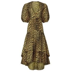 Ganni Leopard Wrap Dress